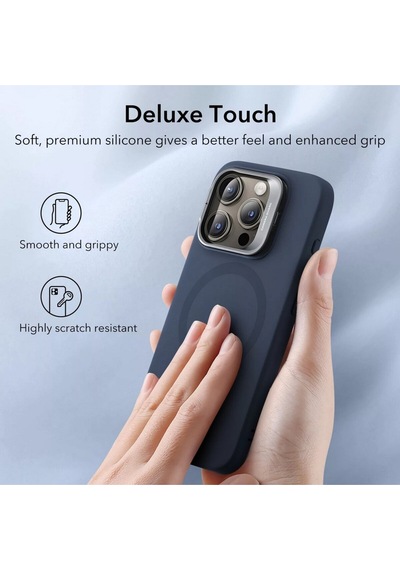 Esr Apple Uyumlu iPhone 15 Pro Max Cloud Soft Halolock Magsafe Kickstand Kılıf Dark Blue Lacivert