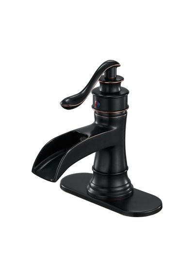 Aquafaucet Şelale Çıkışı, Tek Kollu Lavabo Musluğu, Lavabo Armatürü, Orb Yağı Ovulmuş Bronz, 9233