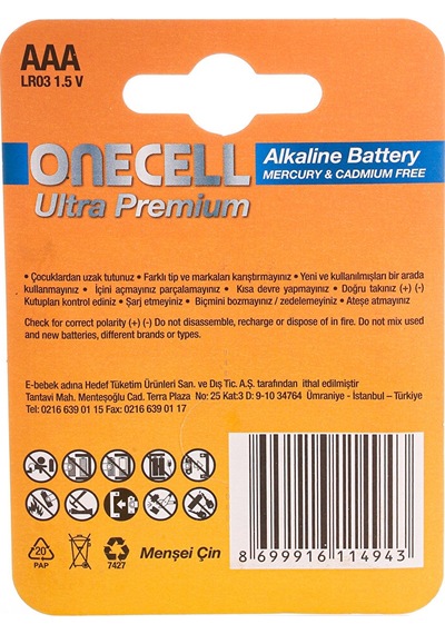 Ultra Premium Alkalin Aaa Boy Pil 4lü 2 Adet