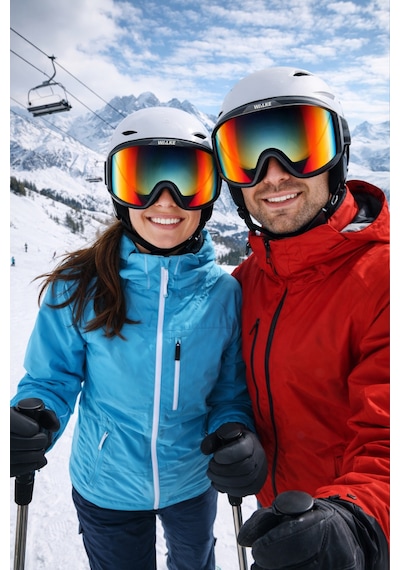 Walke Snow Premium Seri Ayarlanabilir Uv Korumalı Kayak Gözlüğü Çok Renkli