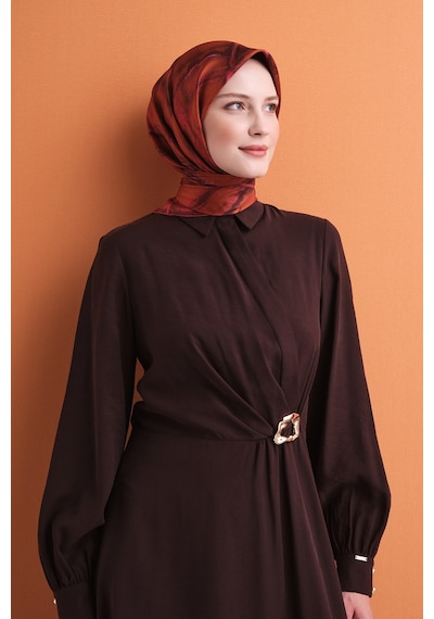 Armine Sura İpek Eşarp 2026-2027 - Sonbahar Kış-asm9602 Kiremit