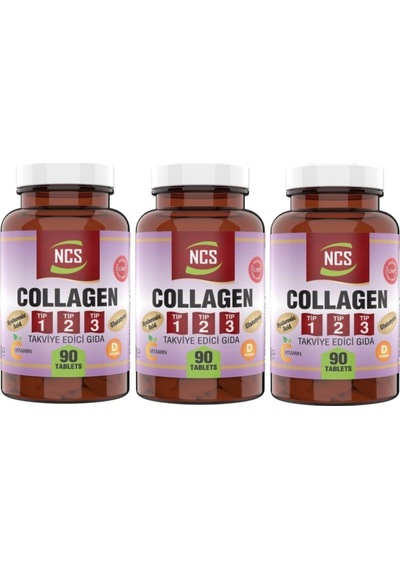 Collagen Kolajen Tip 1-2-3 Hyaluronic Acid 3 X 90 Tablet