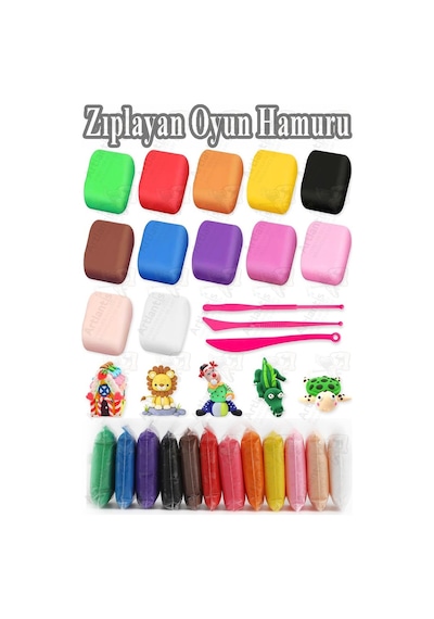 Zıplayan Oyun Hamuru 12 Renk 1 Paket Hava İle Kuruyan Modelleme Kili Yumuşak Köpük Kil Esnek Clay