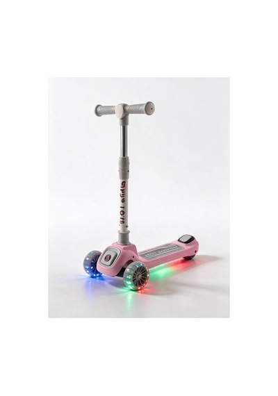 Sportpro Müzikli Rgb Neon Işıklı 3tekerli Katlanabilir Scooter 3+yaş Pembe