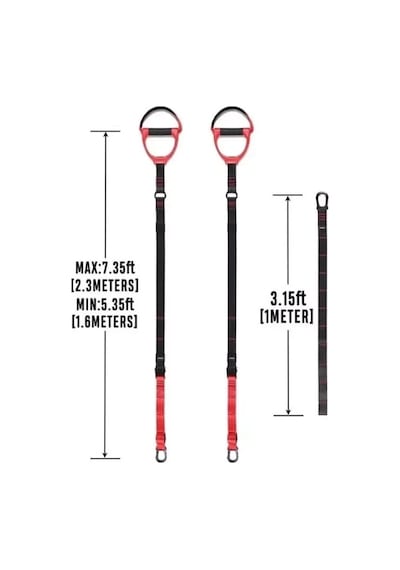 Trx Pro Spor Aleti Suspension Trainer-asılma Egzersiz Seti Fitness Antrenman Güç Halatı Kırmızı
