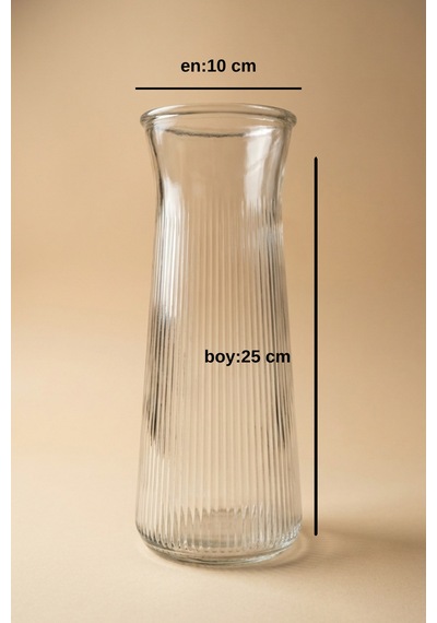 Dekoratif Cam Vazo 25 Cm Şeffaf