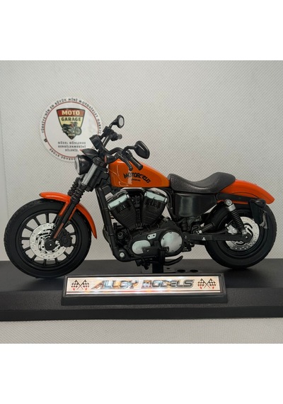 Harley Davidson Iron 883 Motorcycles Racing Turuncu Model Motosiklet 1:12 Ölçekli