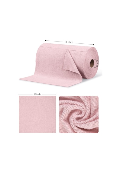 Çok Amaçlı Rulo Mikrofiber Temizlik Bezi 30x30 75 Yapraklı Pembe Pembe