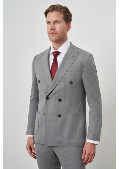 Morven Erkek Gri Poliviskon Trend Kruvaze Çizgili Desen Slim Fit Sivri Yaka Takım Elbise 25ms001020100 Gri Morven Erkek Gri Poliviskon Trend Kruvaze Çizgili Desen Slim Fit Sivri Yaka Takım Elbise 25ms001020100 Gri