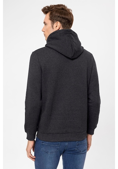 Süvari Oversize Geniş Kesim Pamuklu Yumuşak Dokulu Içi Polarlı Basic Kapüşonlu Sweatshirt Antrasit S08