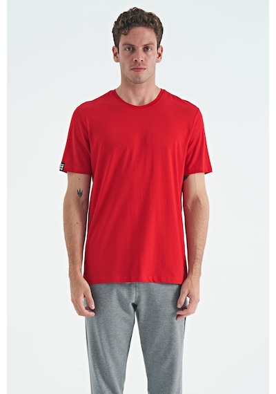 Tommy Life Kırmızı Erkek Basic Kısa Kol Standart Kalıp O Yaka T-shirt - 87911 Kırmızı