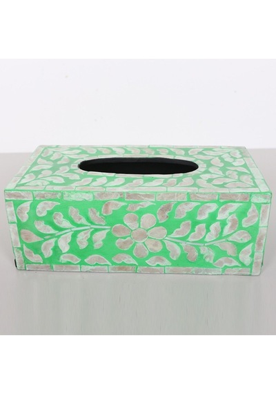 Anita Sedefli Dikdörtgen Peçetelik 23x12x8,5 Cm Yeşil