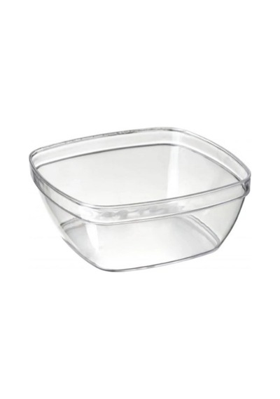 Kristal Kare Kase 330 Cc 12 Li Şeffaf Plastik, Şık Sunumlar İçin İdeal Servis Kabı 64150513