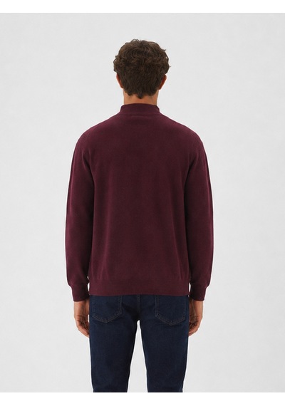 Xint Bordo Pamuk Dokulu Regular Fit Hırka 801742