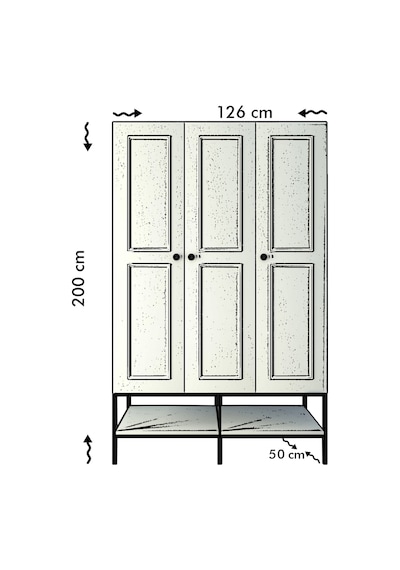 Pasific Home Martin 3 Kapaklı Gardırop Elbise Dolabı Parlak Beyaz