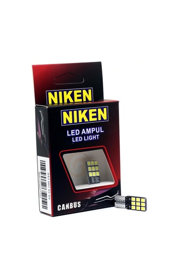 Niken 12V T10 Büyük Dipsiz Ampul 18 Led'Li 2’Li Set - Beyaz Işık