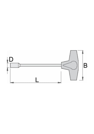 Unior Altıgen 5.5mm T Kollu Lokma Anahtar 193N-608283 Siyah