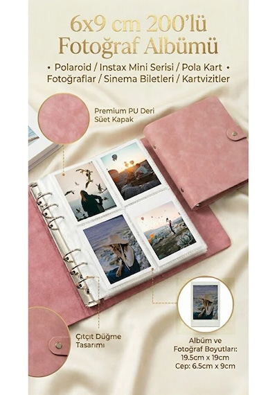 Instax Mini Serisi Albüm-200 Fotoğraf Kapasiteli