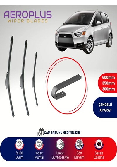 Aeroplus Mitsubishi Colt Ön Arka Muz Silecek Takımı 2009-2013