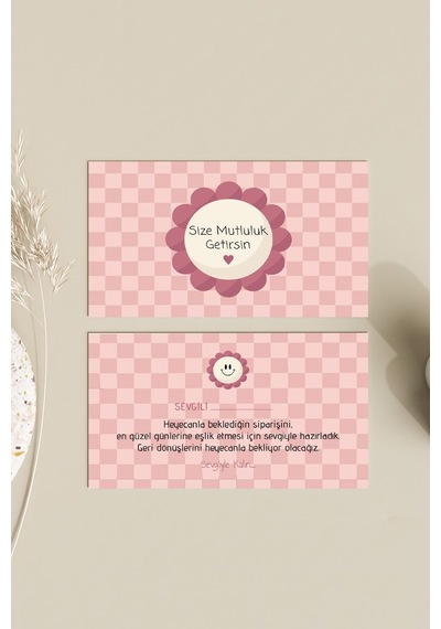 Çift Yön Kargo Paketleme Teşekkür Kartı Thank You Cart Pytktskk34