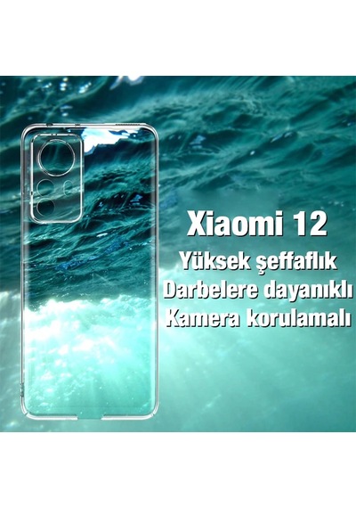 Ally Xiaomi 12 Kılıf Kamera Korumalı Ultra İnce Şeffaf Silikon Kılıf- 5775 Diğer