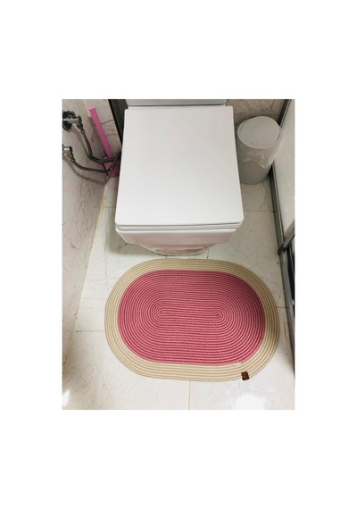 Jüt,hasır,tek Li,banyo Paspası,bohem Tarzı Banyo Takımı, Paspas/40x60 Pembe Pembe