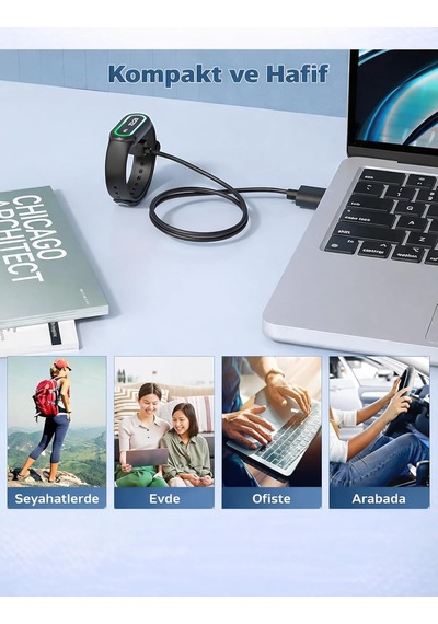 Lexroo Redmi İle Uyumlu Watch 3/4/5/5 Active / 5 Lite Uyumlu Akıllı Saat Usb Şarj Aleti Kablosu Standart