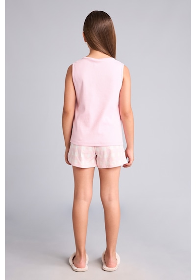 Defacto Dısney Lılo & Stıtch Lisanslı Regular Fıt Fitilli Şortlu 2li Pijama Açık Pembe Takımı Kız Çocuk H8093a826hspn186 Pembe-pn186