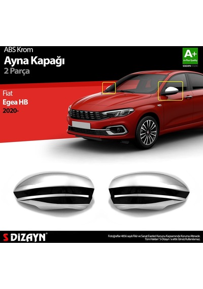 S-Dizayn  Fiat Egea Hb Abs Krom Ayna Kapağı 2 Prç. 2020 Üzeri