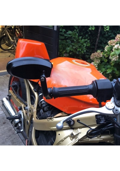 Gidon Direksiyon Ayna Oval. Cafe Racer Bobber. Motosiklet Ayna