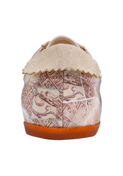 Kadın Vegan Deri Bej Sneakers - Angel's Dream Tasarım Çok Renkli
