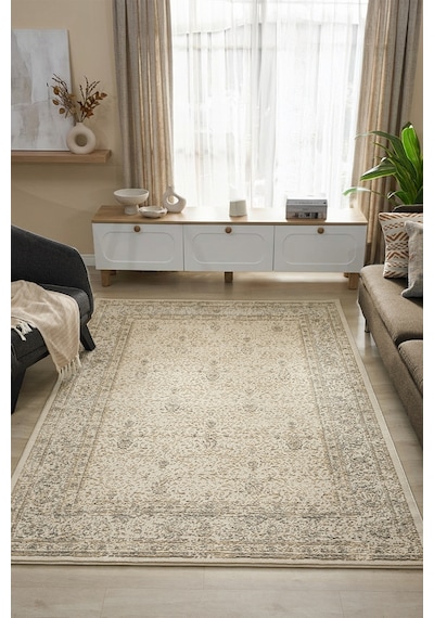 Mariesse Home Asır Serisi Vintage Modern Dokuma Salon Oturma Odası Halısı 1435a-bej