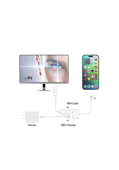 Ally İphone 15 Type-c To Type-c + Hdmı Çevirici Kablo Dijital Av Adaptörü- 5775