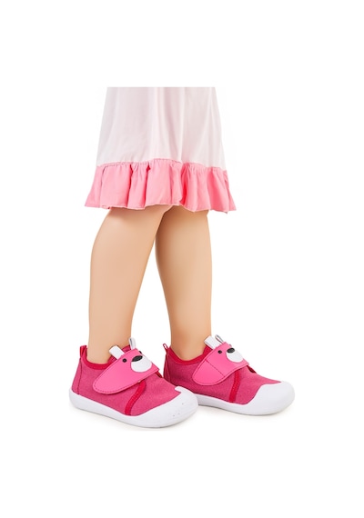 Kiko Kids Winni Cırtlı Kız Bebek İlk Adım Panduf Ayakkabı Fuşya