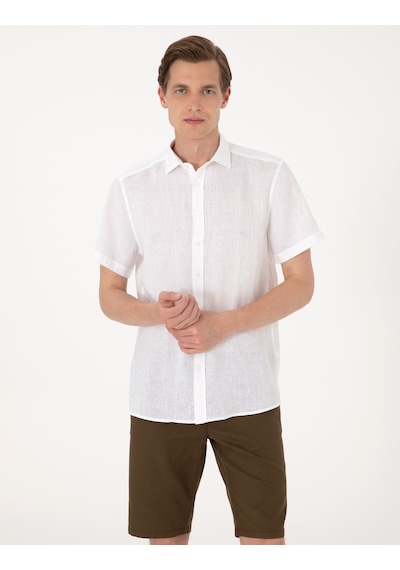 Pierre Cardin Erkek Beyaz Gömlek Kısa Kollu 50305680-vr013 Beyaz