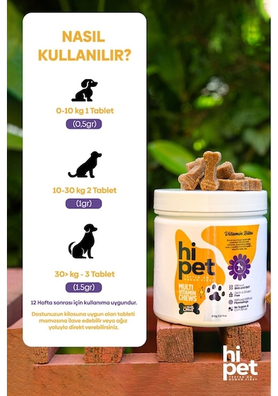 HiPet Multivitamin Çiğnenebilir Tablet