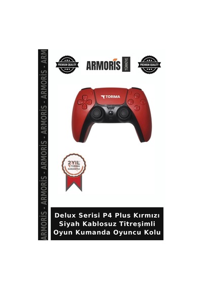 Delux Serisi P4 Plus Kırmızı Siyah Kablosuz Titreşimli Oyun Kumanda Oyuncu Kolu