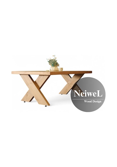 Neiwel Rahze Doğal Ahşap Sehpa-70-200 Açık Ceviz