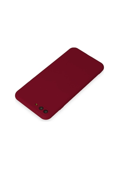 Apple iPhone Uyumlu 7 Plus Kılıf First Silikon - Bordo Düz Renkli