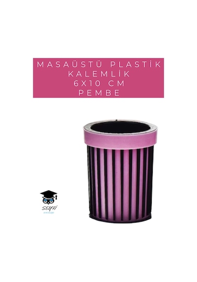 Masaüstü Plastik Kalemlik 6x10 Cm Renkli Mavi