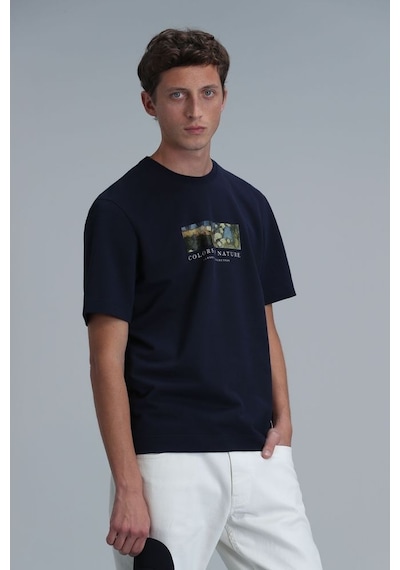Lufian Bıanca Modern Grafik T- Shirt Lacivert 001