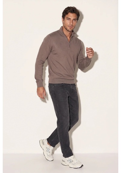 Jsco Erkek 6208 Dik Yaka 30/3 Slk Sweat Kahve