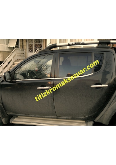 Mıtsubıshı L200 2007-2013 Krom Cam Çıtası Aksesuarı 4 P.