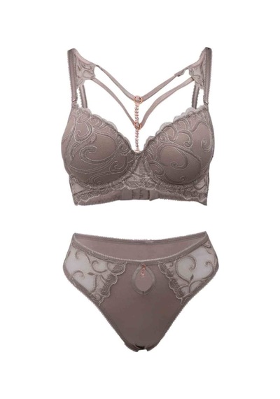 Le Jardin Silikonlu Taşlı Sütyen Takım 5010 Gri - 35576979 Gri - 35576979 Gri