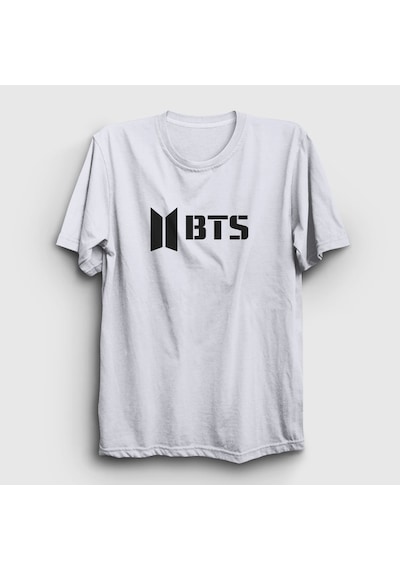 Presmono Unisex Logo Bts T-shirt Beyaz