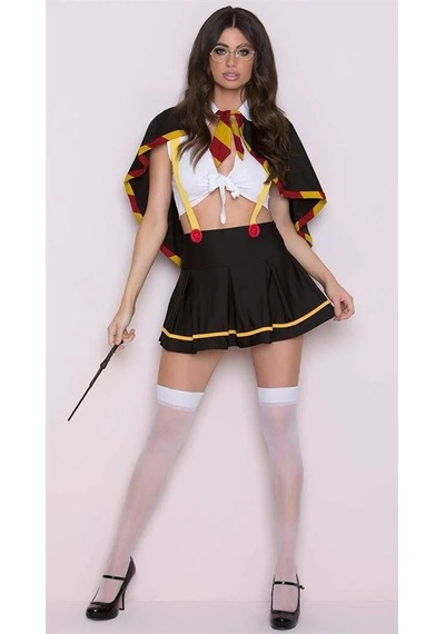 Go İthalat Kadın Siyah Harry Potter Cadılar Bayramı Kostümü Takımı