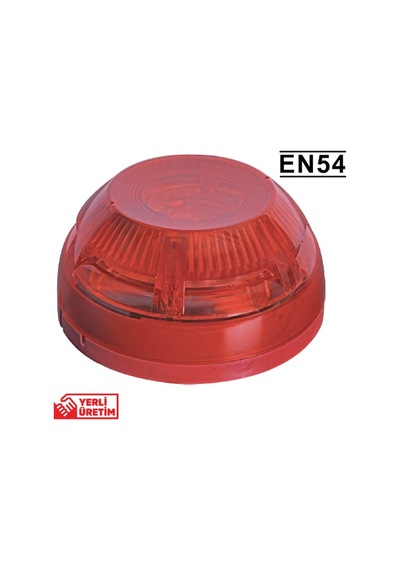Teknim Tfs-3192r Konvansiyonel Yangın Alarm Sireni Flaşörlü Ve Sirenli, En54 Sertifikalı Kırmızı