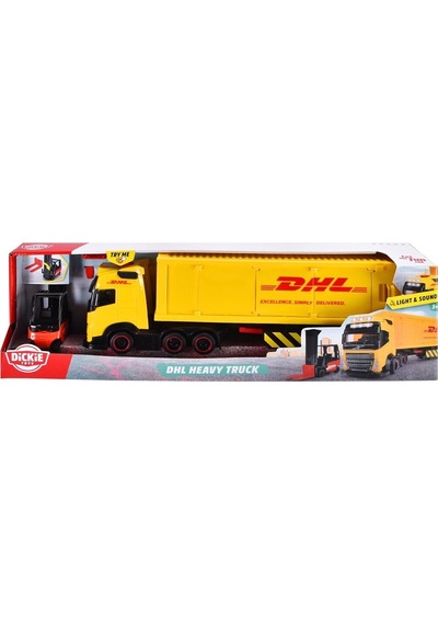 203747018 Dickie Dhl Truck Free Wheel Volvo Fh16 Truck Light Sound İnterior,