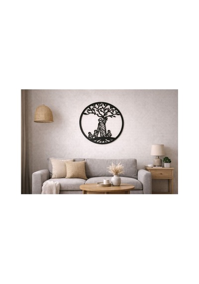 Arliadesign Ahşap Yaşam Ağacı Duvar Dekoru Siyah 3 Mm Mdf 40 Cm