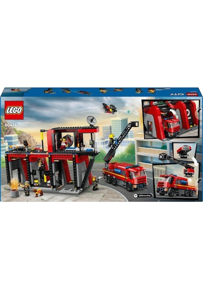 LEGO® City İtfaiye Kamyonlu İtfaiye Merkezi 60414 6+ Yaratıcı Oyuncak Yapım Seti - 843 Parça
